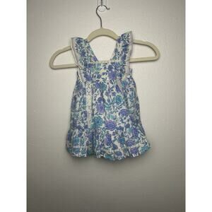 NEW Happily Grey Purple And Blue Floral Sleeveless Metallic Dress Size 12 Mos
